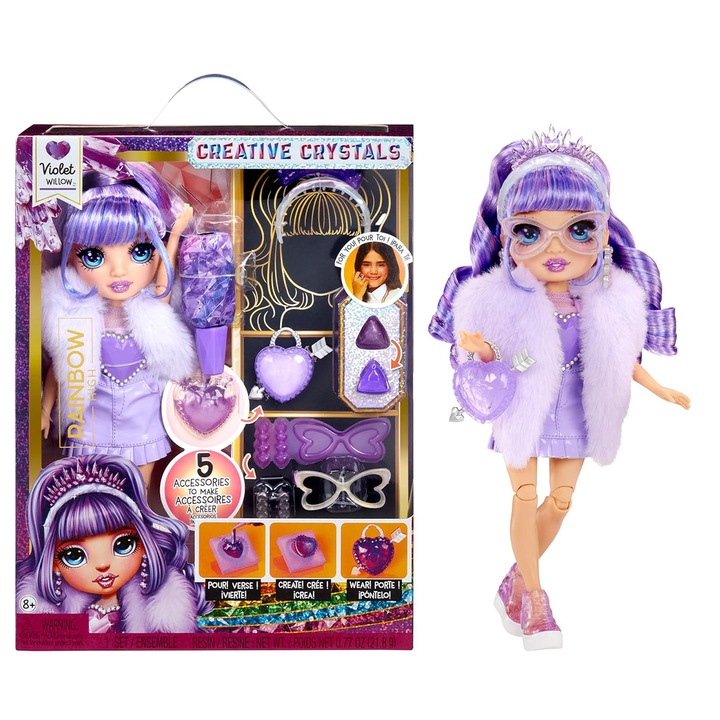 Papusa Violet Willow, Rainbow High, seria Creative Crystals
