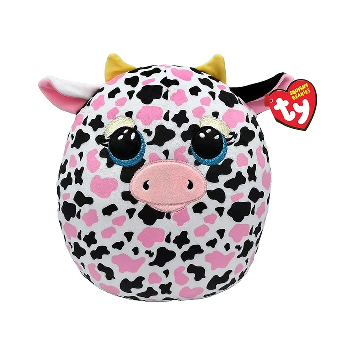 Jucarie de plus TY squishy beanies vacuta milkshake 22cm