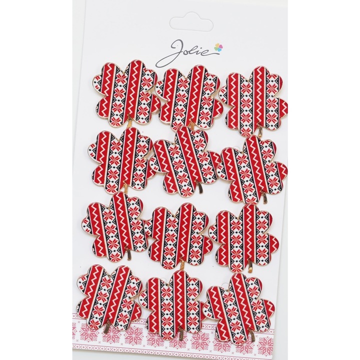 Set 12 Brose Martisor Primavara Trifoi cu Motiv Traditional
