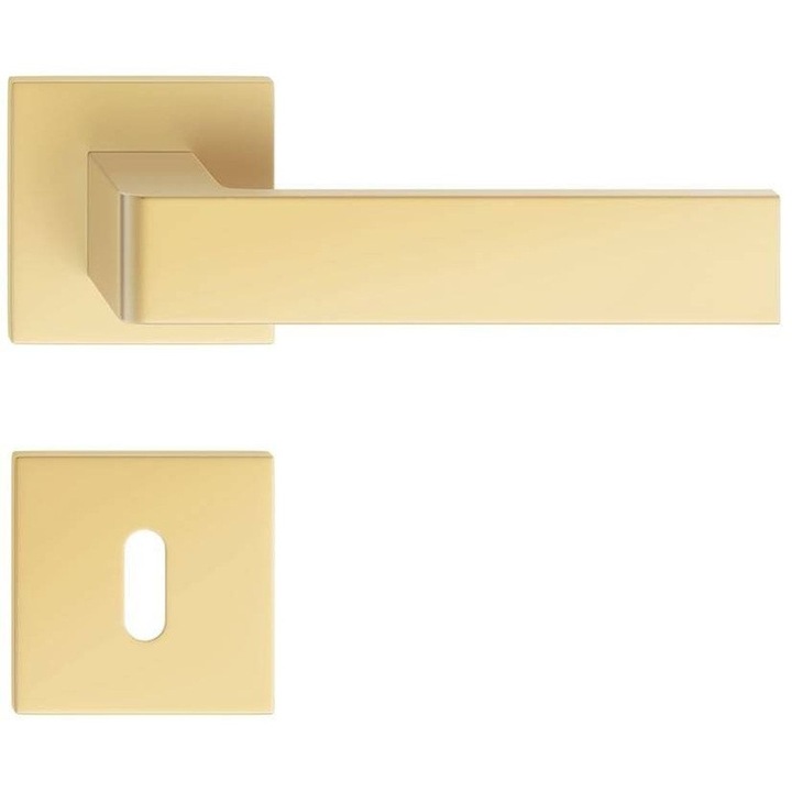 Manere usi RUMBA FIT, auriu perlat mat, rozeta cheie