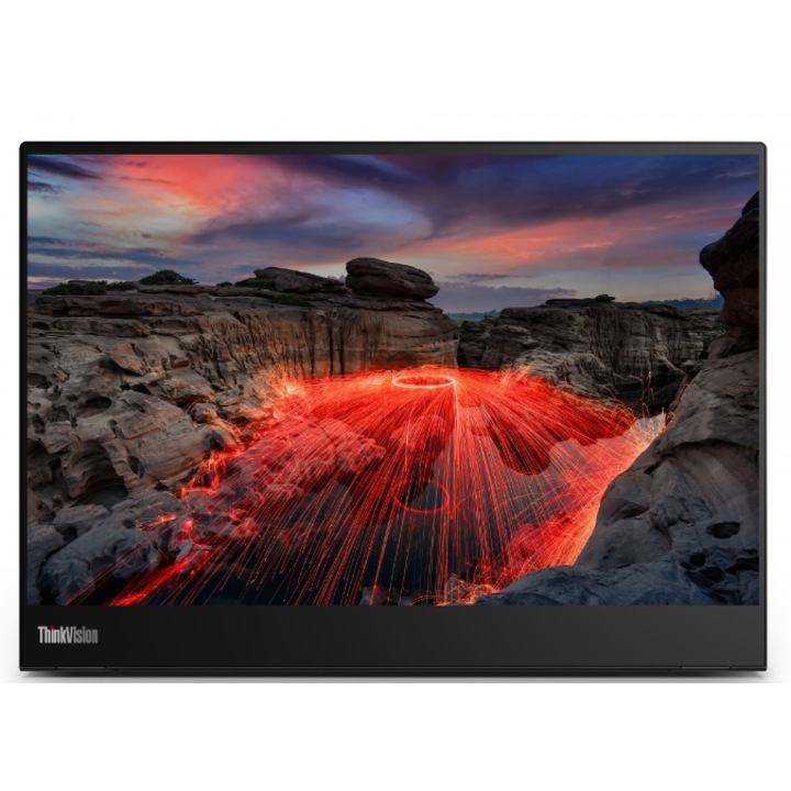 Lenovo ThinkVision 14" M14t G2 IPS LED monitor, 2240x1400, USB-C, fekete