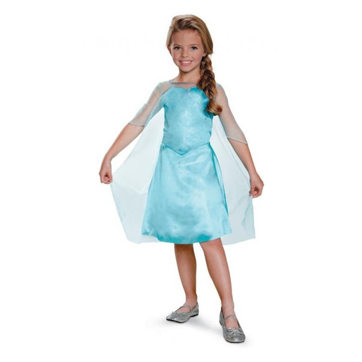 Карнавален костюм Елза Basic Plus, Godan, Замръзналото кралство за деца, син, размер XS (3-4 години)