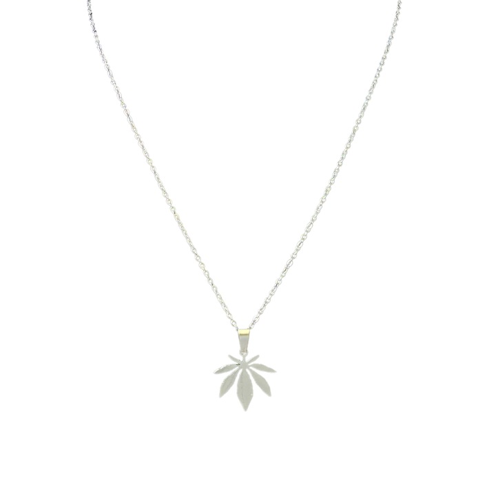 Lant din Inox cu pandantiv silver "Leaf", 47 + 5 cm