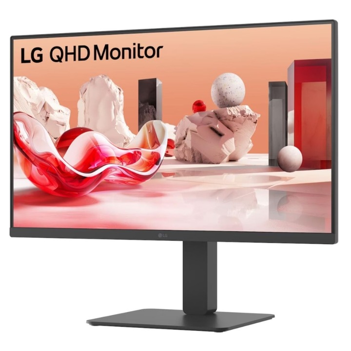 LG 27" 27BA54QB-B IPS LED monitor, QHD 2560 x 1440, HDMI, DisplayPort, 75 Hz, 5 ms, fekete