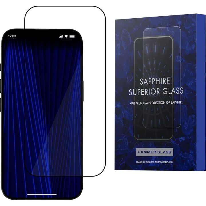 Сапфирено стъкло, Hammer Glass Sapphire Superior Glass за iPhone 15, Прозрачен