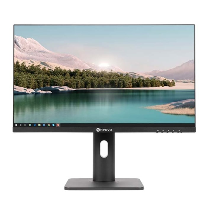 Monitor IPS LED AG Neovo 23.8" LH-2403, Full HD 1920 x 1080, VGA, HDMI, DisplayPort, Hangszórók, Pivot, 100 Hz Fekete