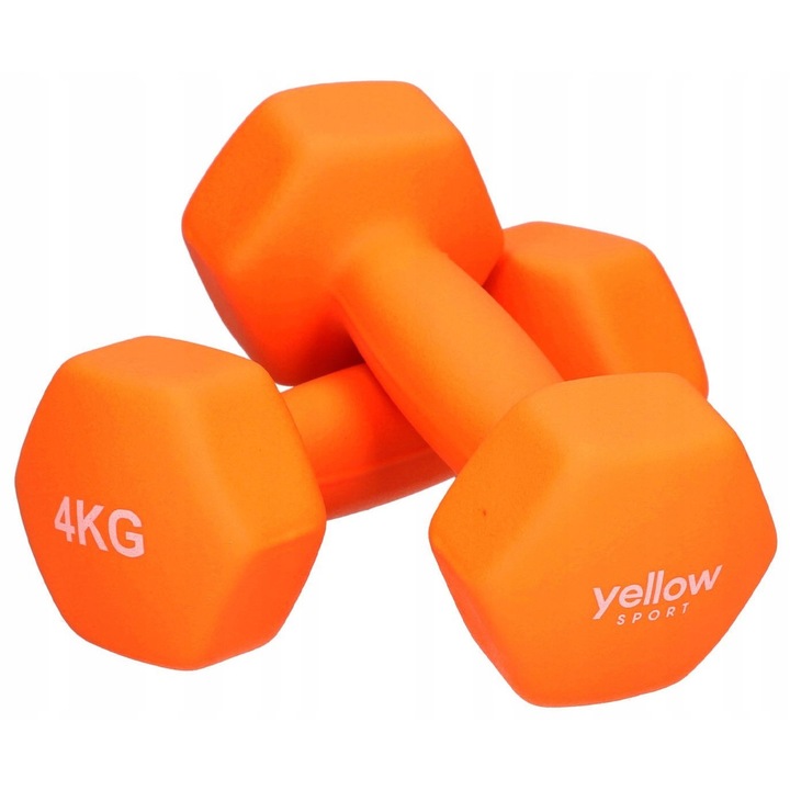 Set gantere yellowSPORT yellowDUMBBELL, 2 x 4 kg, portocaliu, 1 pereche