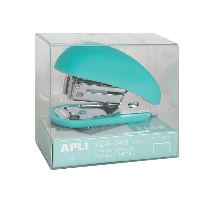 Apli Fluor Collection mini tűzőgép, 24/6, 63 cm, türkiz