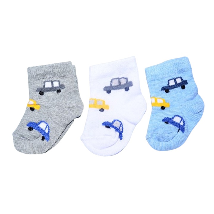 Set 3 perechi de sosete din bumbac, pentru baieti, Karatepe KRTP0105, Multicolor 118469