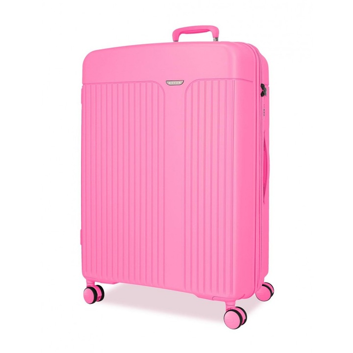 Troler mediu, Movom New Trendy, polipropilena, expandabil, TSA, fucsia, 48x68x27 cm
