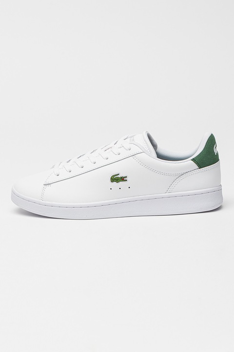 Lacoste, Carnaby Set bőrsneaker nyersbőr részlettel, Fehér