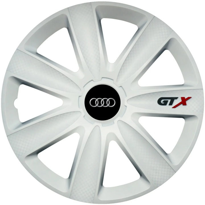 Set 4 Capace Roti GTX Alb R16, Compatibil Cu Audi