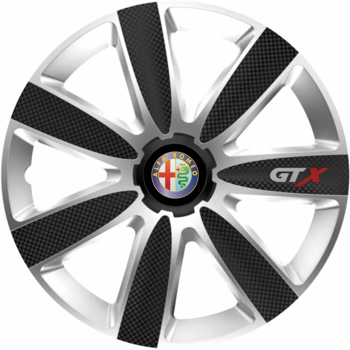 Set 4 Capace Roti GTX Carbon Gri-Negru R17, Pentru Alfa Romeo