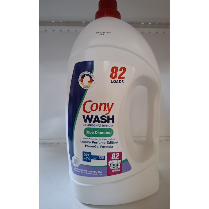 Detergent de rufe CONY WASH 4 litri, gel, 82 spalari BLUE DIMOND cu Bicarbonat