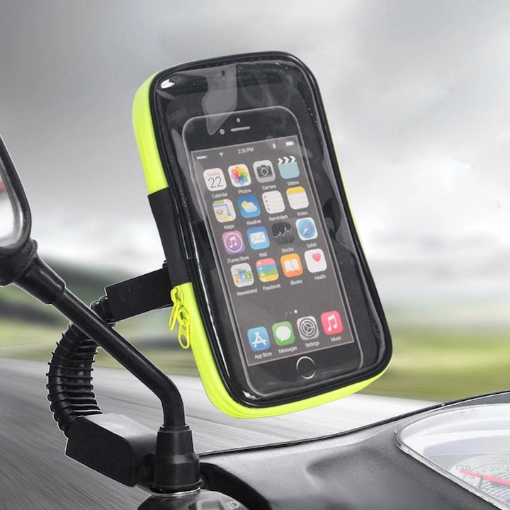 Suport impermeabil telefon mobil pentru motocicleta
