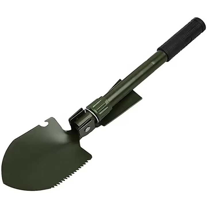 Сгъваема лопата Pufo Army за къмпинг, риболов, градинарски инструмент, 40 см, зелена