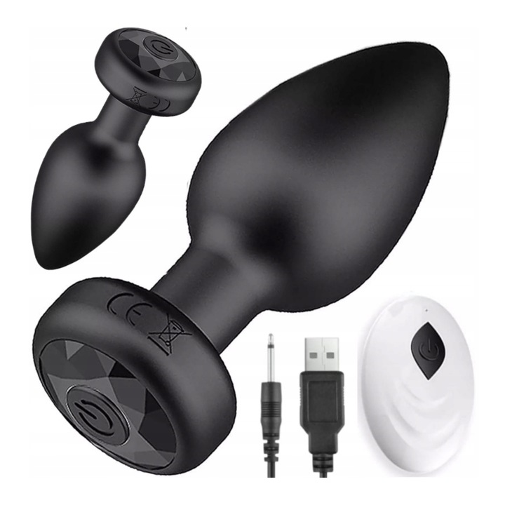 Rezgő anál plug, szilikon, 10 üzemmód, vízálló, 100%-ban vízálló