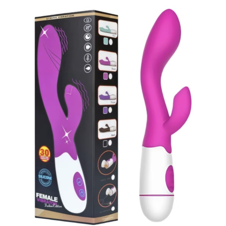 Brighty vibrátor, 30 rezgési mód, csiklókaros, 20x3,4 cm, orvosi szilikonból, vízálló, lila