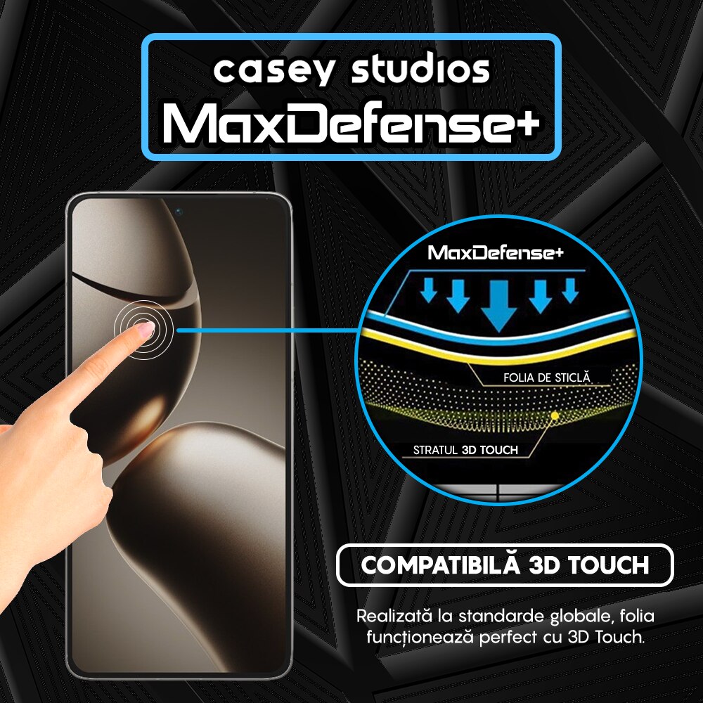 Folie Sticla CASEY STUDIOS™ compatibila cu Xiaomi 14T Pro, Full Cover 3D, Sticla Securizata, Duritate Militara, Ultra HD, Protectie Profesionala Ecran 3D, Anti Socuri