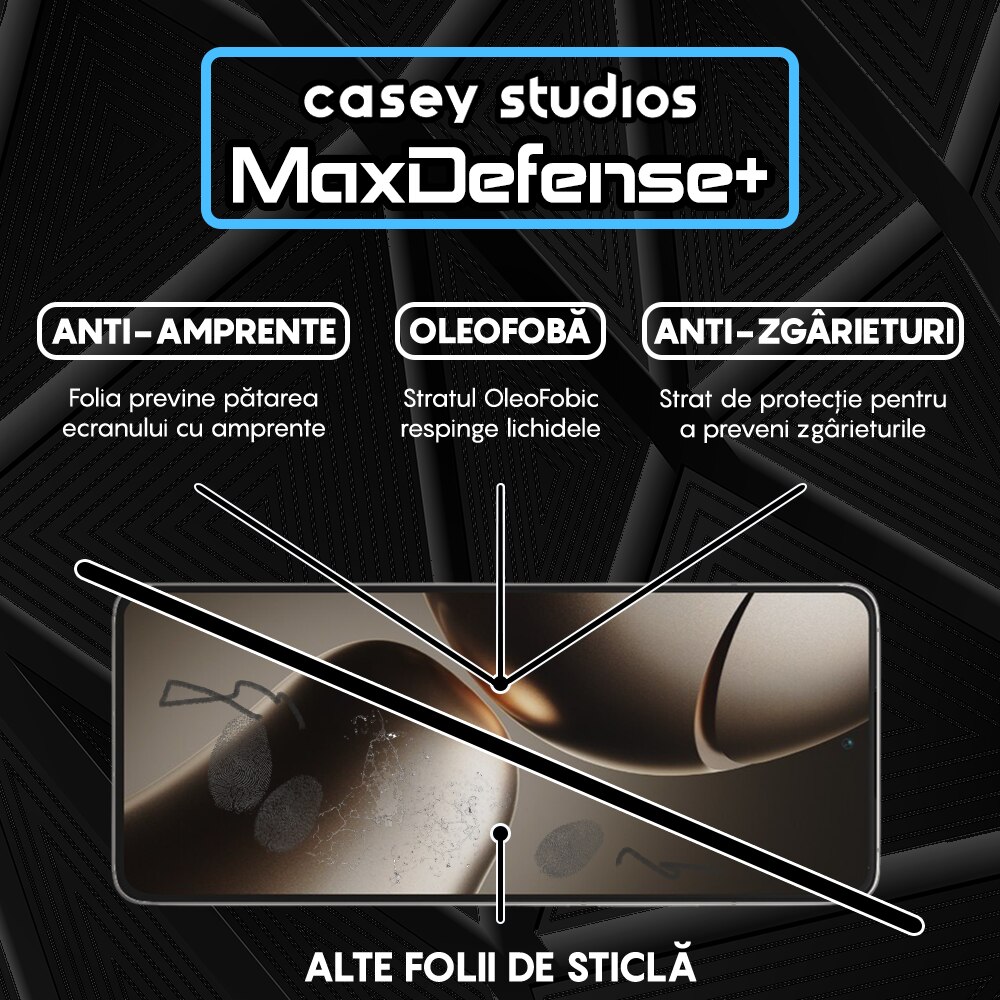 Folie Sticla CASEY STUDIOS™ compatibila cu Xiaomi 14T Pro, Full Cover 3D, Sticla Securizata, Duritate Militara, Ultra HD, Protectie Profesionala Ecran 3D, Anti Socuri