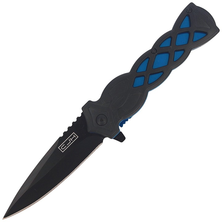 Cutit Pliabil, Herbertz Gmbh, 44008, Material Lama: Aisi 420, Material Maner: Abs, Duritate Lama: N/A, Tip Slefuire Lama: Hollow, 21.2 x 9 x 12.2 cm, Negru / Albastru