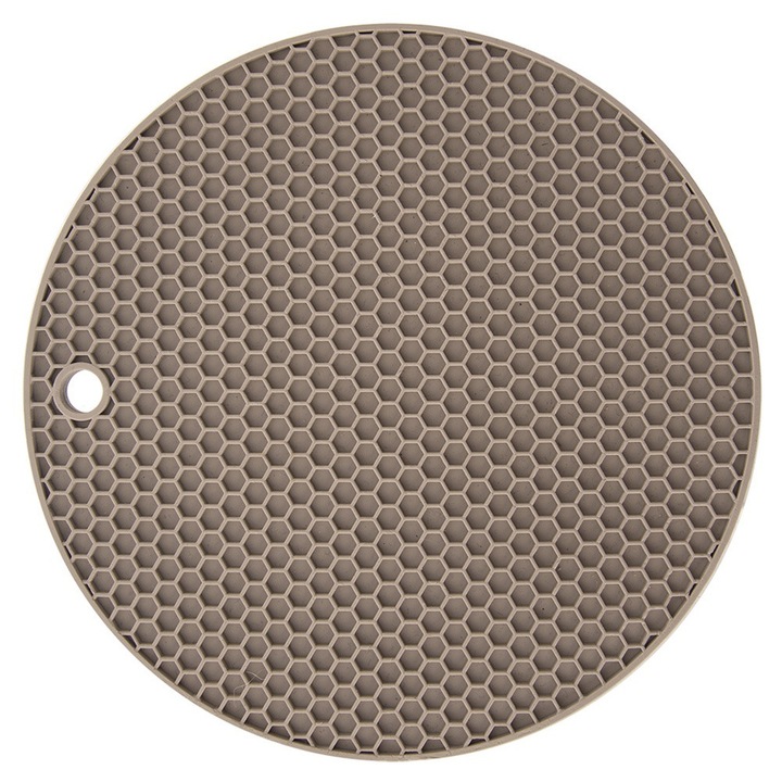 Suport din silicon pentru vase fierbinti, Artemis, 17,5x17,5cm, bej, antiderapanta