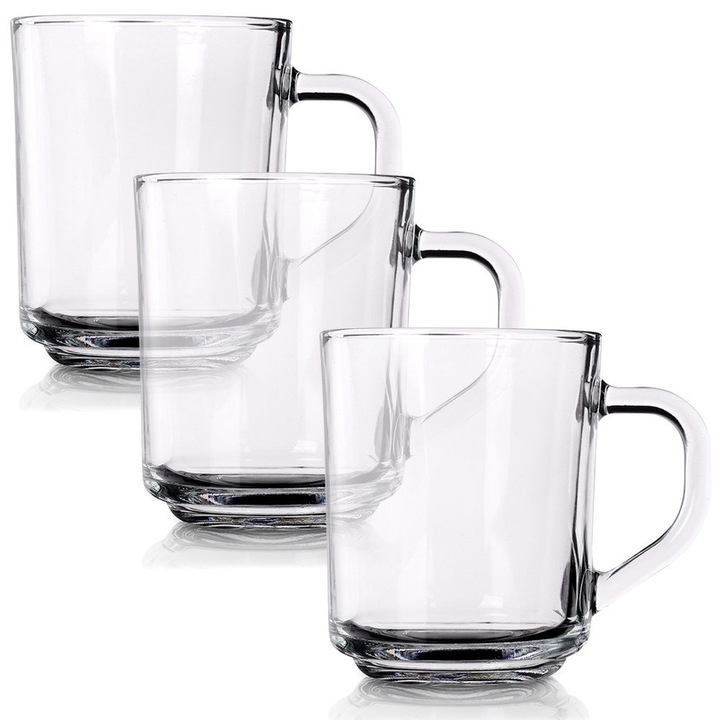 Set 3 Cesti, transparente, sticla, Artemis, 230ml, 10x7x8,5cm