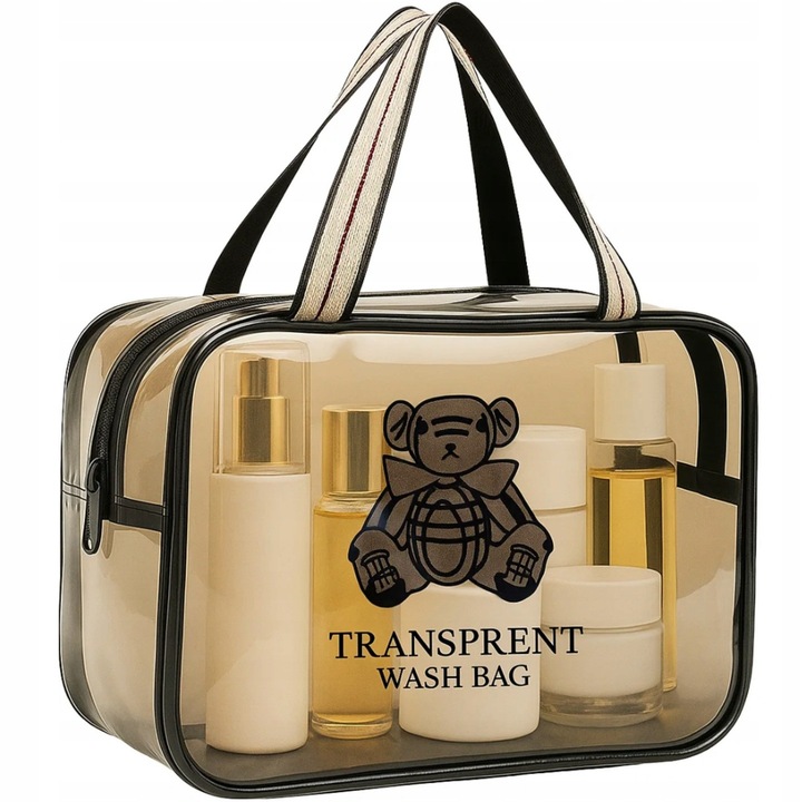 Neceser de calatorie dama impermeabil – organizator mare pentru cosmetice, tip saculet