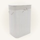 Cos de rufe alb din bambus, 72 l