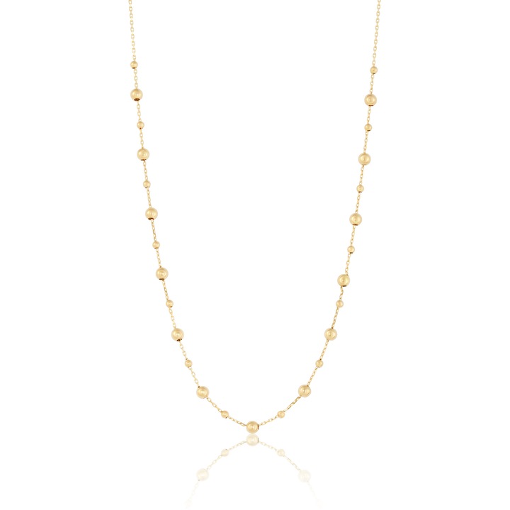 Colier din Aur Galben de 18 kt cu Bile si Lant Diamantat, Sandra Ferretti, 2.06g