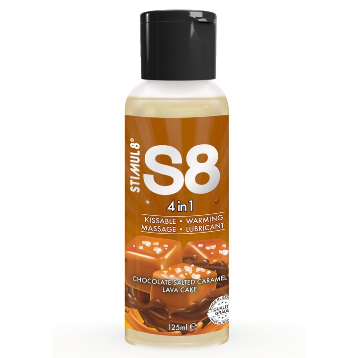 Lubrifiant Gourmet, S8 4in1 Chocolate Salted Caramel Lava Cake, Gel cu cu Efect de Incalzire si Gust Irezistibil, 125ml
