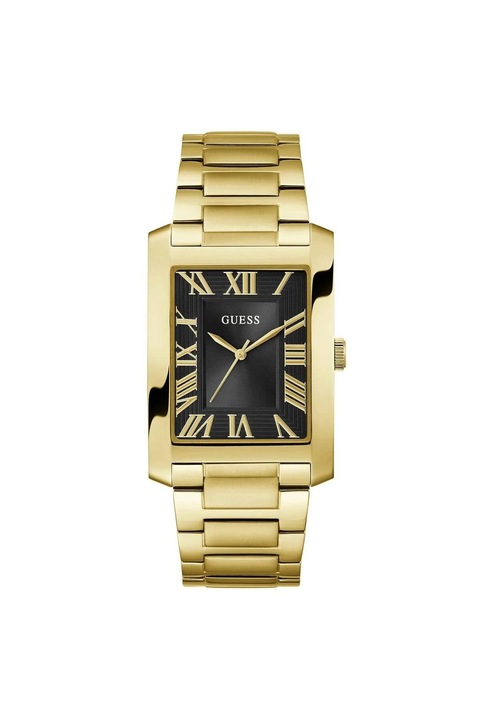 Ceas barbatesc Guess, model GW0896G2, mecanism Quartz, carcasa neagra, curea din otel aurie, 34mm