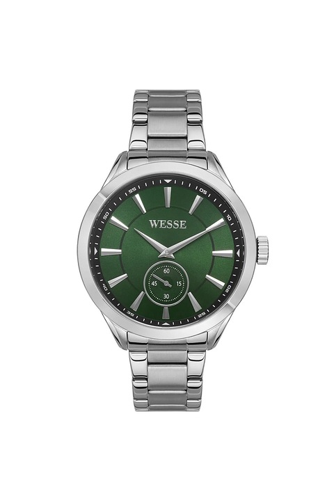 Ceas barbatesc Wesse WWG207503, 44mm, curea otel, cadran verde, rezistent la apa 5 ATM