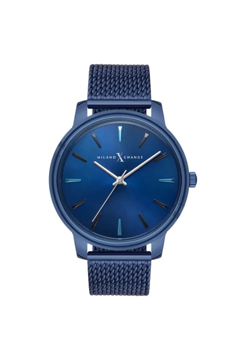 Ceas barbatesc Milano X Change MEX3154, curea otel, carcasa rotunda 44mm, rezistent la apa 3 ATM, albastru