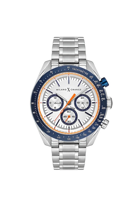 Ceas barbatesc Milano X Change MXG3118, 43 mm, curea metalizata, rezistent la apa 5 ATM, culoare metalizata