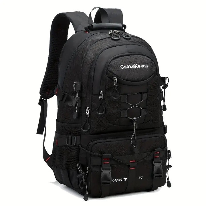 Rucsac Multifunctional de Alpinism, Capacitate 36-55 L, de Calatorie, Impermeabil, Slot USB Incarcare Telefon, Bretele Reglabile, 52 x 34 x 19 cm, Negru