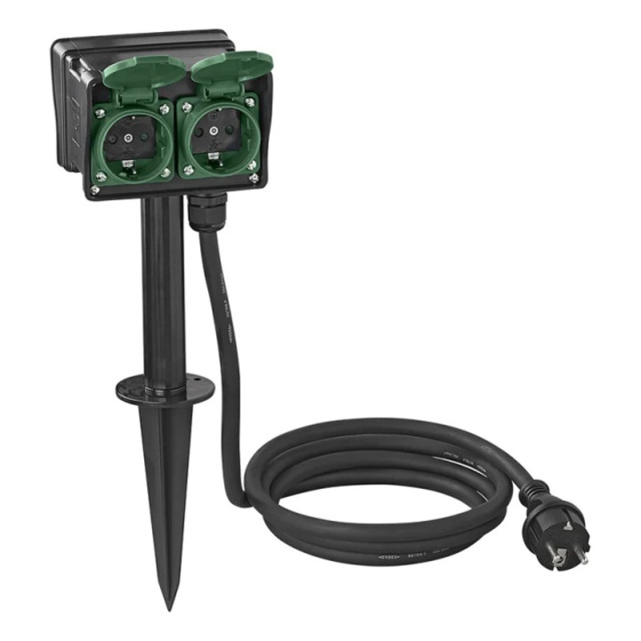 Градински контакт Schuko 4-пинов 2M 3x1.5mm