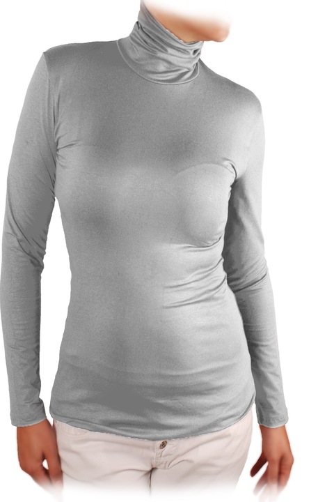 Блуза с висока яка Ivanel - 18478, Светло сив