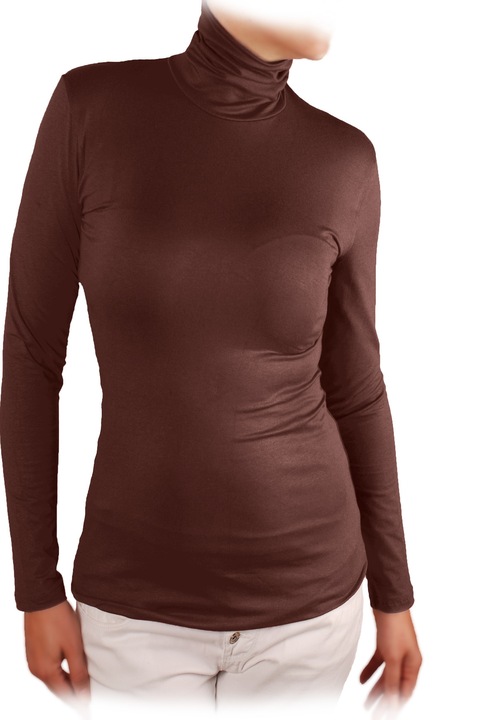 Блуза с висока яка Ivanel - 18478, Тъмнокафяв