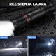 Lanterna LED Mini Elindor® Tactica, Profesionala, 4 Moduri Iluminare, 2000 Lumeni, Acumulator 1800mAh / Baterie Reincarcabila (USB C), Fascicul cu Zoom, Rezistent la Apa, Multifunctionala, pentru Pescuit, Vanatoare, Cort, Camping, Negru
