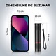 Lanterna LED Mini Elindor® Tactica, Profesionala, 4 Moduri Iluminare, 2000 Lumeni, Acumulator 1800mAh / Baterie Reincarcabila (USB C), Fascicul cu Zoom, Rezistent la Apa, Multifunctionala, pentru Pescuit, Vanatoare, Cort, Camping, Negru