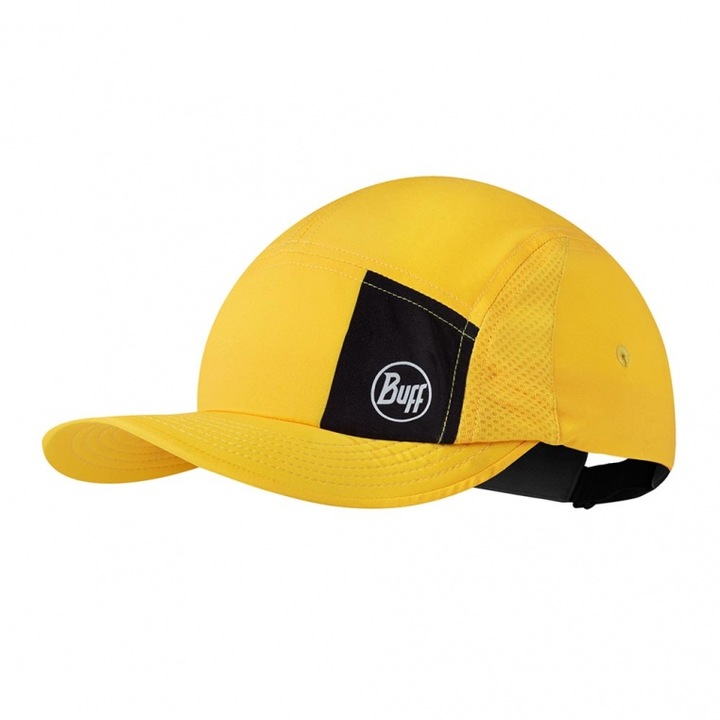 Buff Go 5 paneles sapka, logóval, sárga, S/MU, sárga-fekete, méret: S/M