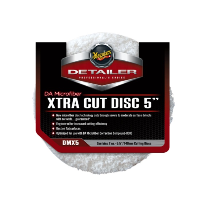 Комплект от 2 допълнителни абразивни микрофибърни подложки Meguiar's DA Microfiber Xtra режещи дискове 140 мм