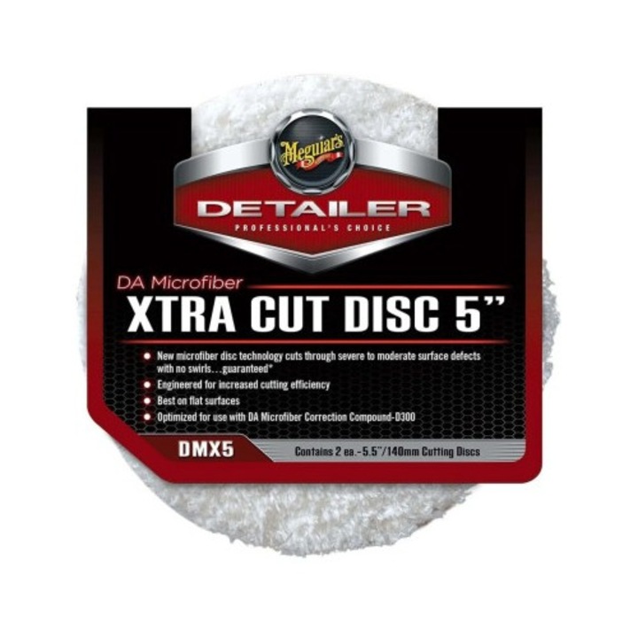Set 2 paduri extra abrazivi cu microfibra Meguiar's DA Microfiber Xtra Cutting Discs 140mm