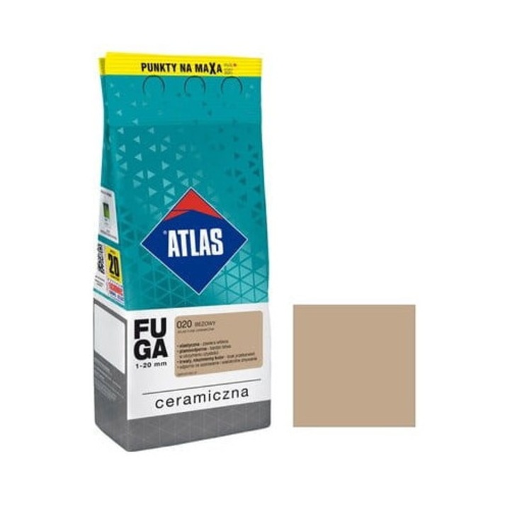 Фуга за керамика 2кг Atlas 020 бежова 1-20мм