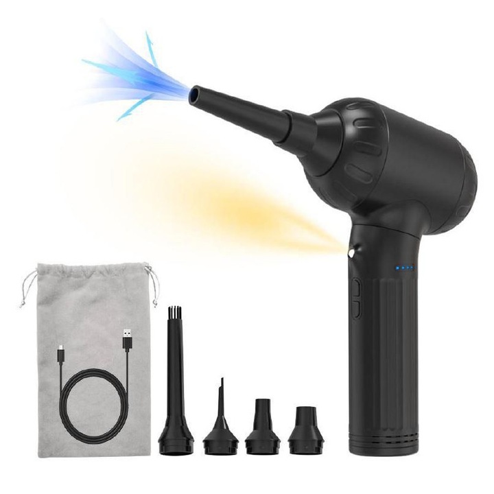 Inflator de aer fara fir CoreParts pentru PC si laptopuri, 7500mAh, 5 varfuri, cablu USB-C, MOBX-TOOLS-082