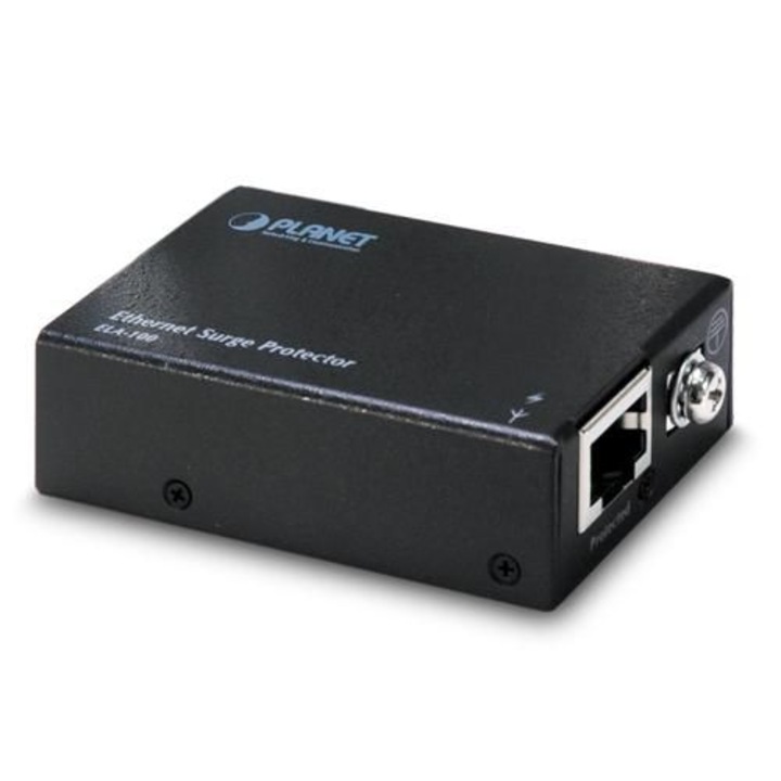Planet ELA-100 Ethernet túlfeszültségvédő, fekete, 80g, 65x42x20mm, 0-50°C, ELA-100