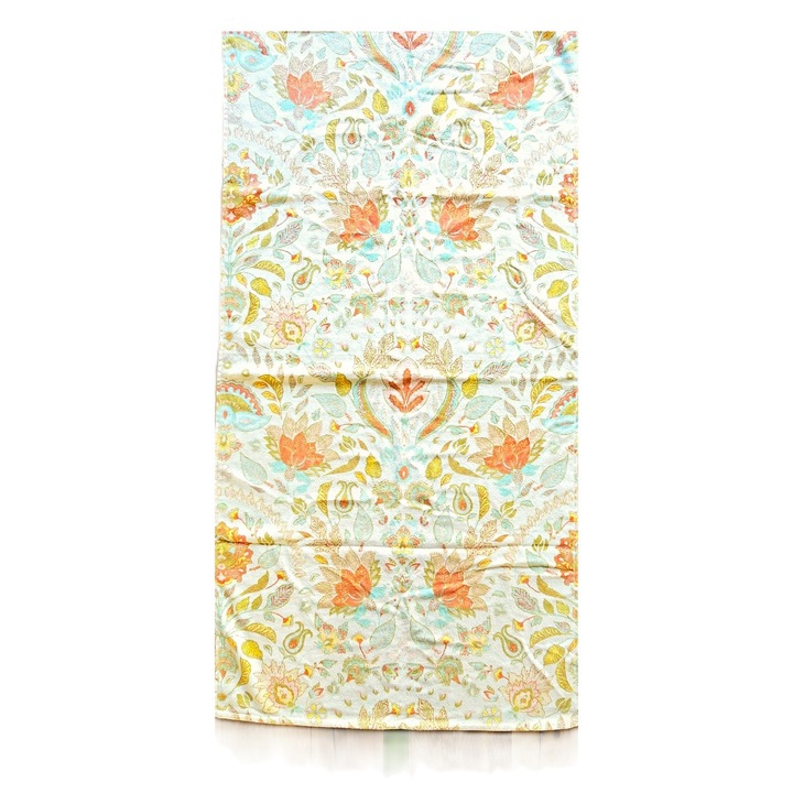 Кадифена плажна кърпа Kotonia Home 70x140 см, памук, флорална декорация