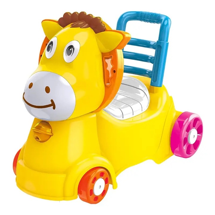 Olita Muzicala, GHEMOTOC®, tip Calut cu spatar, maner si roti pentru copii