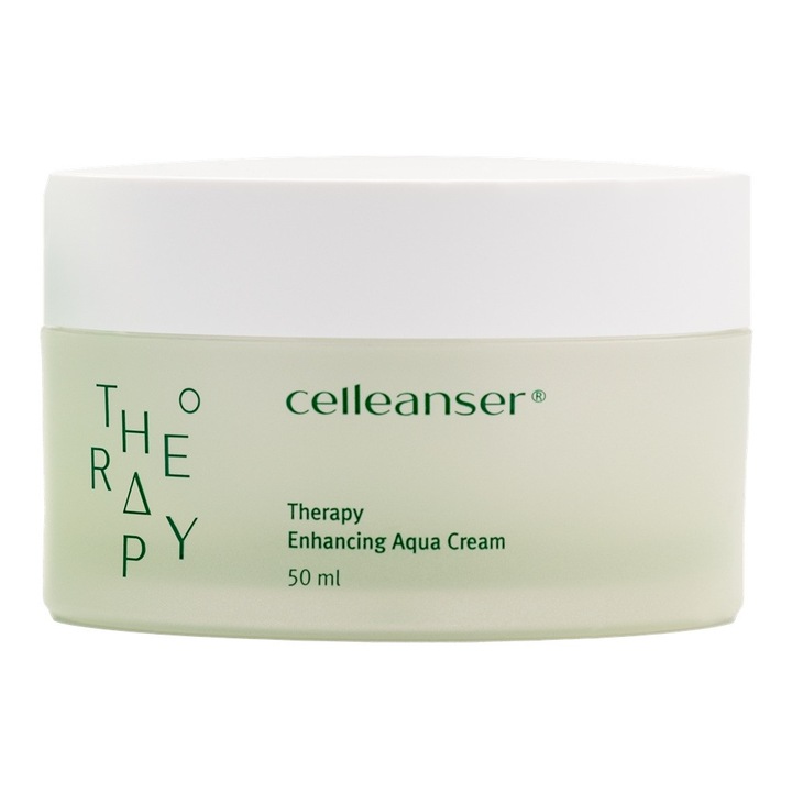 Crema Hidratanta si Calmanta, pe Baza de Apa, Celleanser Therapy Enhancing Aqua Cream - Cosmetice Coreene, Potrivit Tenului Uscat si Sensibil, cu Extracte din Plante, 50 ml
